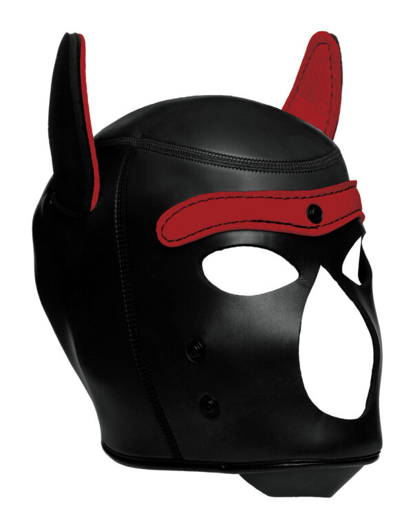 Red Spike Neoprene Puppy Hood - Image 4