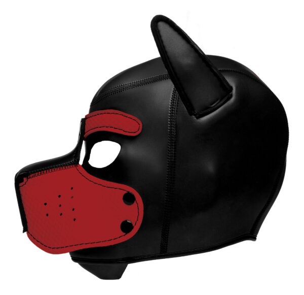 Red Spike Neoprene Puppy Hood - Image 2