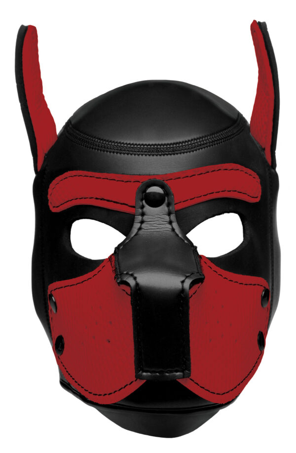 Red Spike Neoprene Puppy Hood - Image 3