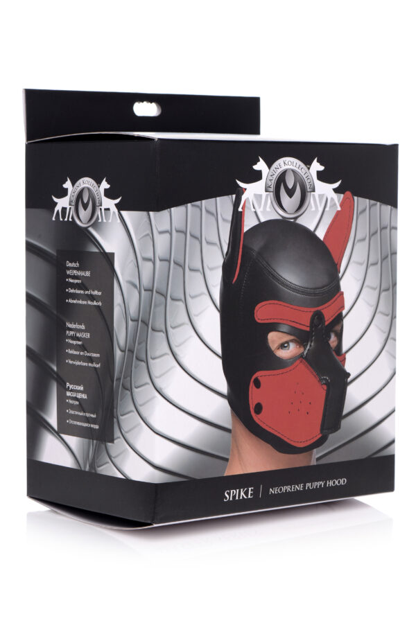 Red Spike Neoprene Puppy Hood - Image 7