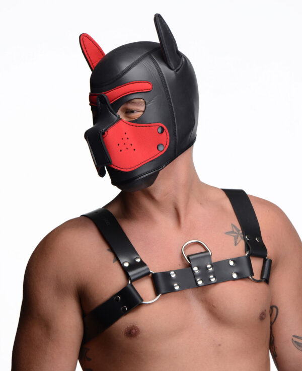 Red Spike Neoprene Puppy Hood - Image 6